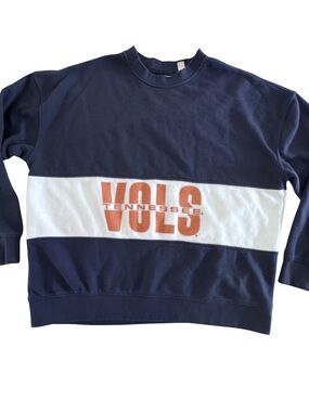 Tailgate Tennessee Vols Crewneck Sweatshirt XL Navy Colorblock NCAA Game Day